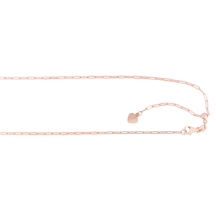 14K Gold 1.5Mm Adjustable Paperclip Chain