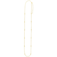 14K Gold 3Mm Endless Adjustable .24Ct Diamond Cable Chain