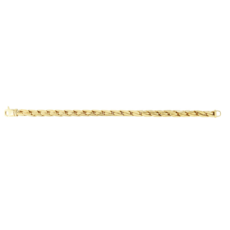 14K Gold Square Curb Bracelet