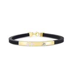 Men'S Skinny Gold Rubber Cord Nautical Bracelet