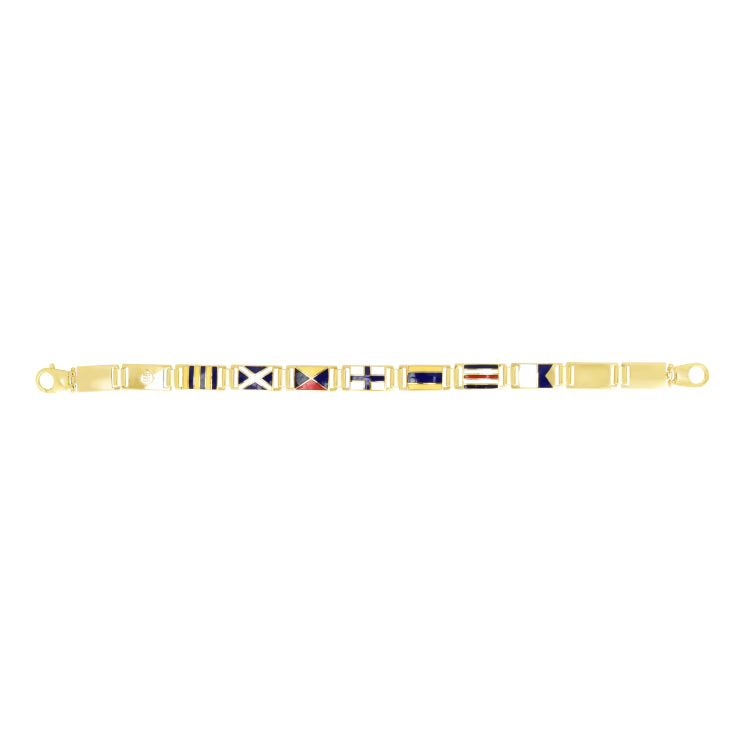 14K Maritime Flag 8.3Mm Men'S Bracelet