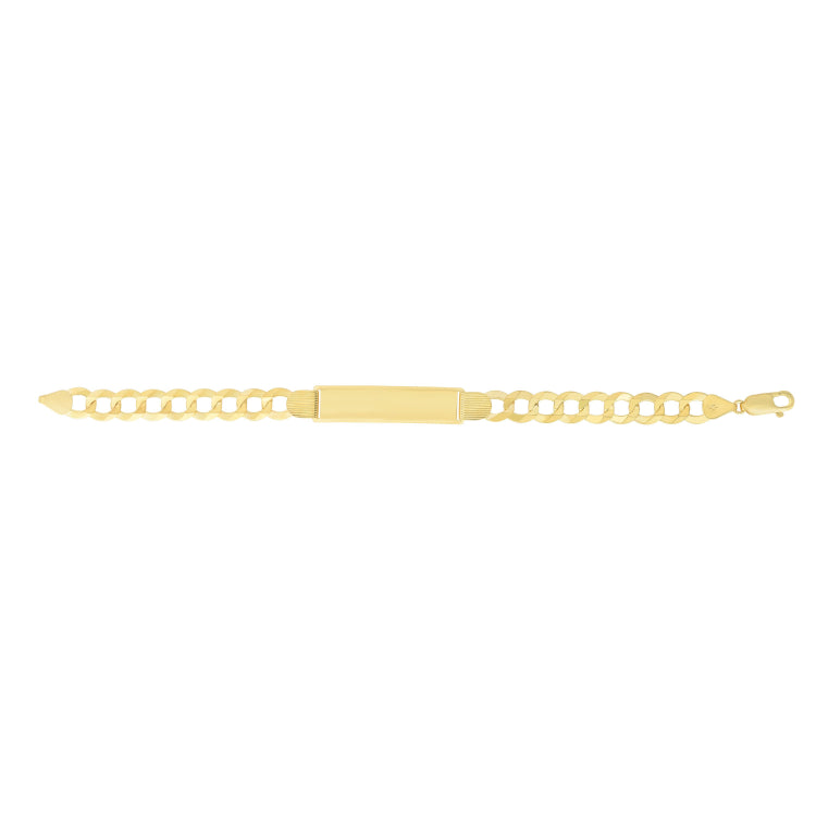 14K Gold 10Mm Polished Curb Id Bracelet