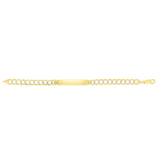 14K Gold 8.3Mm Pave Curb Id Bracelet