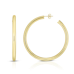 14K Gold 4Mm Polished C Hoop Earring