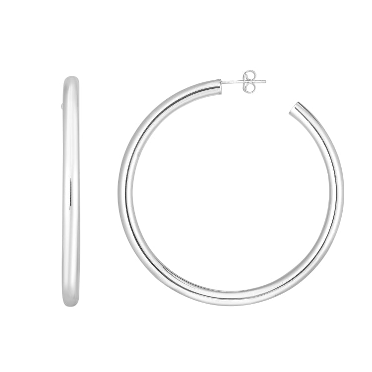 14K Gold 4Mm Polished C Hoop Earring