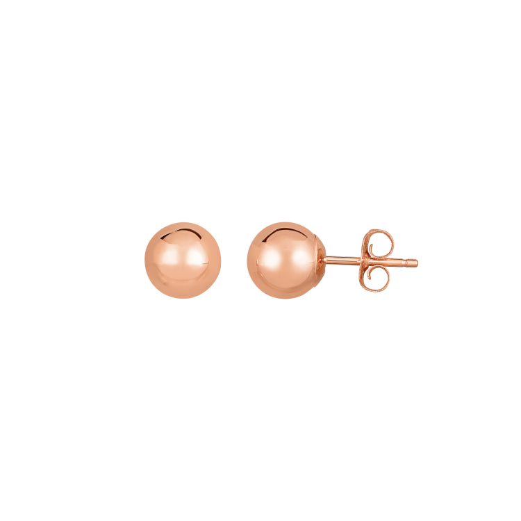 14K Gold Polished 7Mm Post Earring