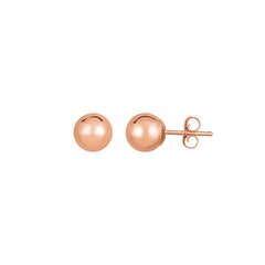 14K Gold Polished 7Mm Post Earring