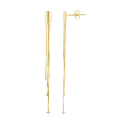 14K Gold Polished Shoulder Duster Earring