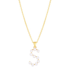 14K Pearl S Initial Necklace