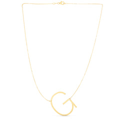 14K Gold Large Initial G Necklace