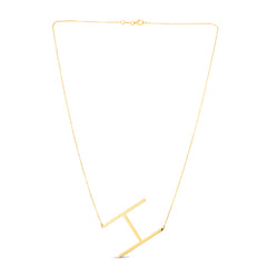 14K Gold Large Initial H Necklace