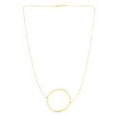 14K Gold Large Initial O Necklace