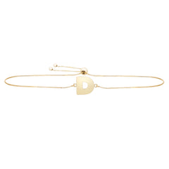 14K Gold Initial D Bolo Bracelet