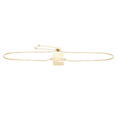 14K Gold Initial E Bolo Bracelet