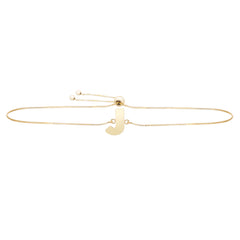 14K Gold Initial J Bolo Bracelet