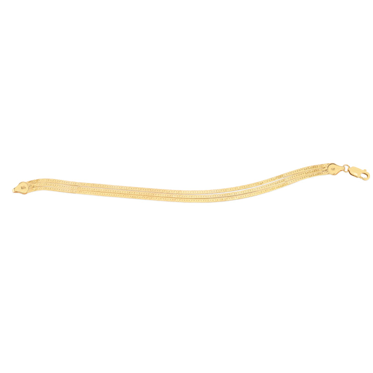 14K Multi-Strand Herringbone Bracelet