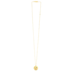 14K Gemstone Rainbow Cross Medallion Necklace
