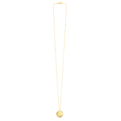 14K Gemstone Rainbow Dial Medallion Necklace