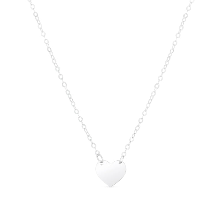 14K White Mini Heart Pendant