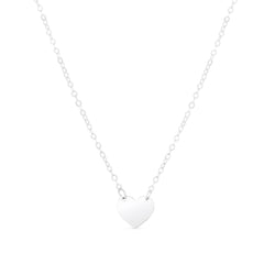 14K White Mini Heart Pendant
