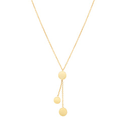 14K Round Disc Tassel Necklace