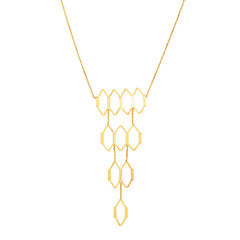 14K Gold Honeycomb Cascading Necklace