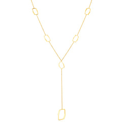 14K Gold Honeycomb Lariat Necklace