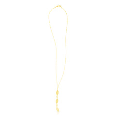14K Yellow Gold Lariat Pebbles Necklace