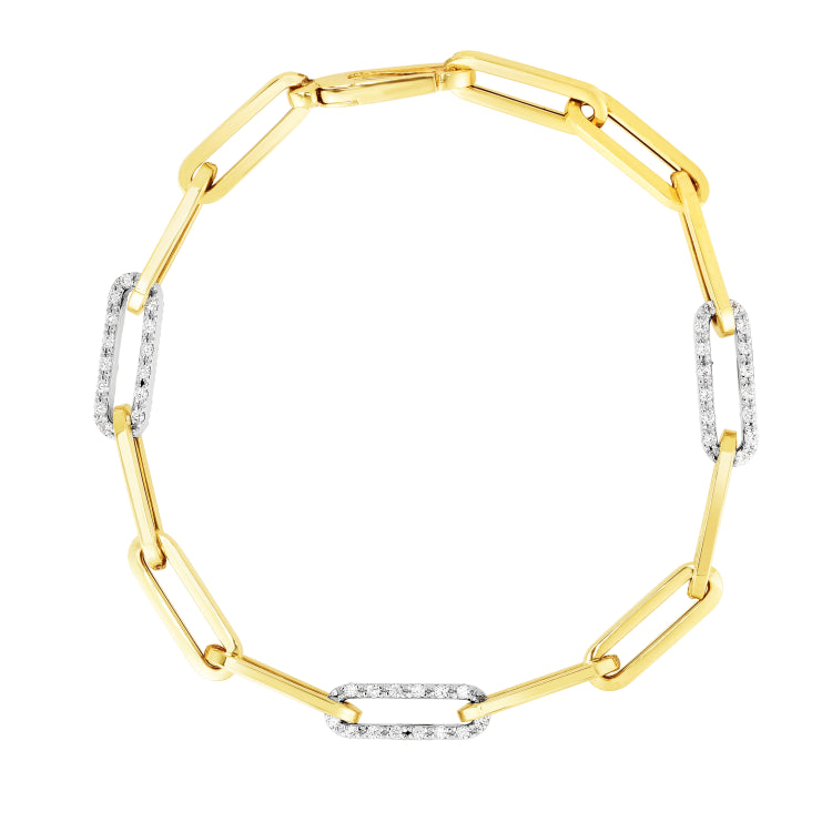 14K .96Ct Diamond Paperclip Necklace
