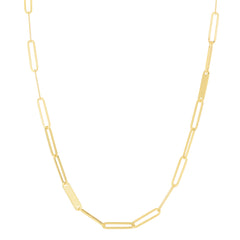 14K Paperclip Bar Fashion Chain Bracelet