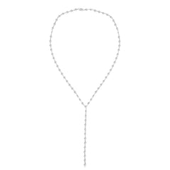 14K Gold Round Mirror Chain Lariat Necklace