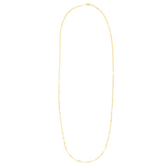 14K Gold Diamond Shape Mirror Chain