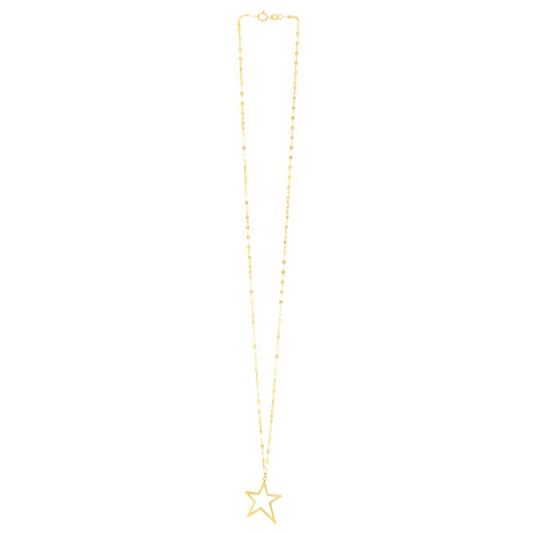 14K Open Star Necklace