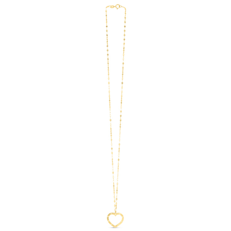 14K Reversible Heart Necklace