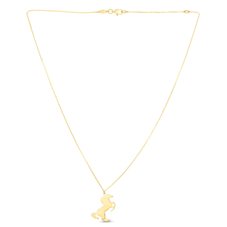 14K Gold Horse Necklace