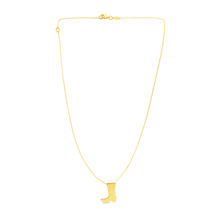 14K Gold Cowboy Boot Necklace