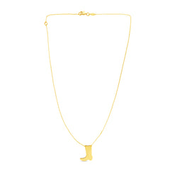 14K Gold Cowboy Boot Necklace