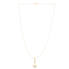 14K Gold Polished Anchor Necklace