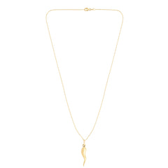 14K Gold Italian Horn Necklace