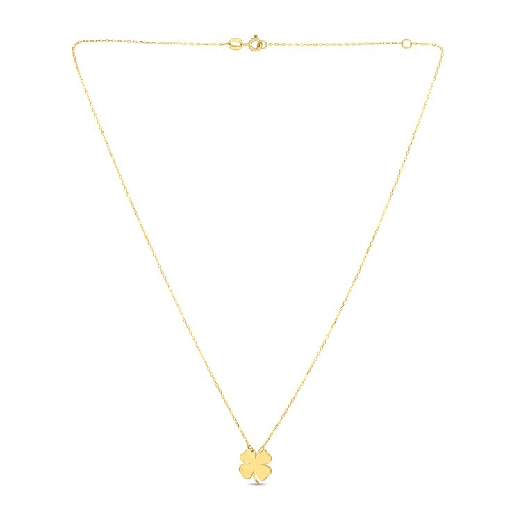 14K Gold Clover Necklace