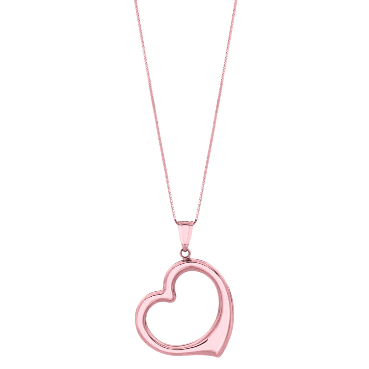 14K Gold Polished Heart Necklace