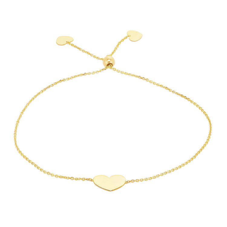 14K Gold Heart Friendship Bracelet