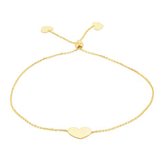14K Gold Heart Friendship Bracelet