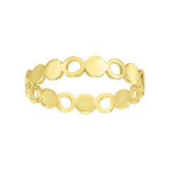 14K Gold Alternating Open Circle Stackable Ring