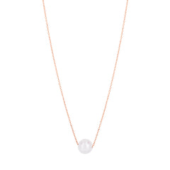 14K Pearl Necklace Solitaire