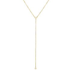14K Gold .10Ct Diamond Y Necklace