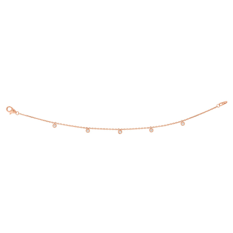 14K Gold .15Ct Diamonds By The Yard Bracelet