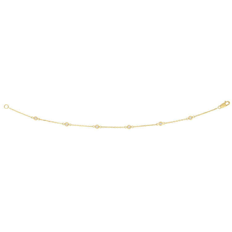 14K Gold .25Ct Diamonds By The Yard Bracelet
