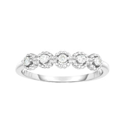 14K Gold .08Ct Diamond Round Shape Stackable Ring