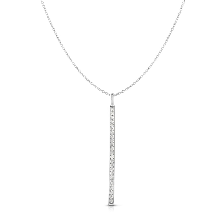 14K Gold .25Ct Diamond Bar Necklace